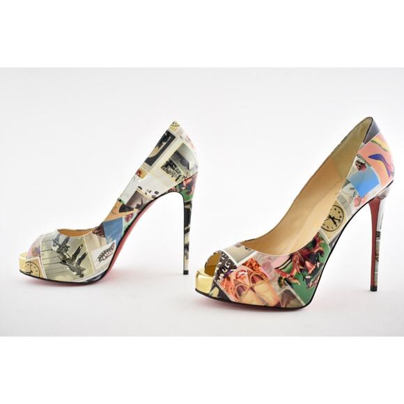 Christian Louboutin New Very Prive 120 Patent Collage Multi Gold Heel Pump 40 - Picture 8 of 11